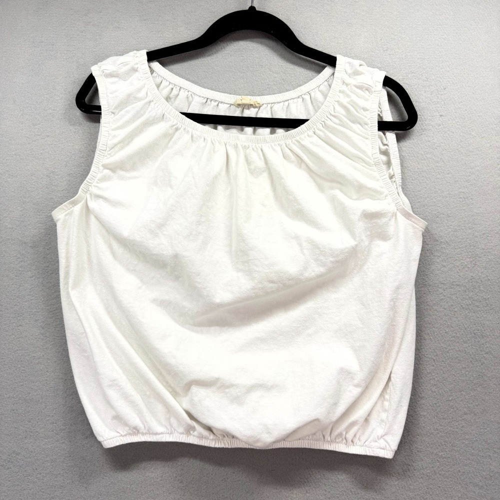 Madewell White Sleeveless Crop Tank Top